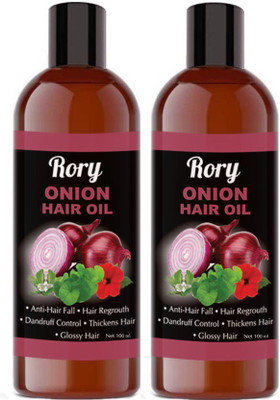 

Rory Onion Hair Oil With Essential Oils & Hair Regrowth Oil For Complete Hair Treatment and More (Pack of Two) Hair Oil(100 ml)