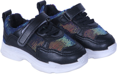 

FEETWELL Boys & Girls Velcro Sneakers(Black