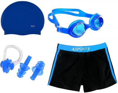 

SERVICES24X7 Best Quality Swimming Kit Swimming Cap , Swimming Goggles, Ear & Nose Plugs ( Blue ) Ear Plug & Nose Swimming Kit