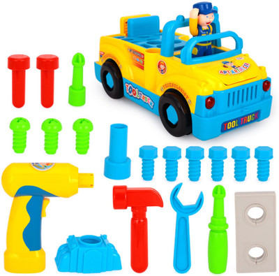 

WAMA RETAILS Amazingly Equipped Tool Toy Truck for Kids with Functioning Electric Toy Drill | 360 Degree Motion with Catchy Music & Flashing Lights | Great Children’s Educational Learning Toy for Boys & Girls(Multicolor)
