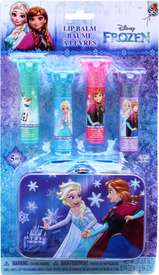 

Disney Frozen Lip Balm Kit (4 Lip Balms) Blue cotton candy, purple grape, green bubble gum, rose strawberry(Pack of: 4, 25 g)