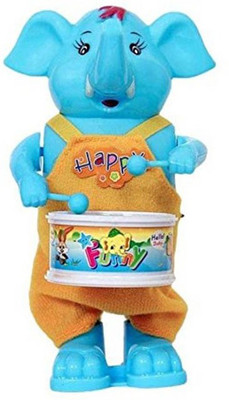 

KIDZIAN Happy Elephant Drum-Drum Toys For Kids-Operated By Key(Blue)