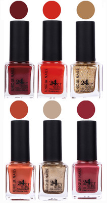 

Unique Nails Gel Nail Polish Set 2638 Multicolor(Pack of 6)