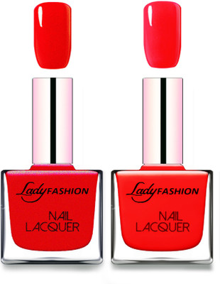 

Lady Fashion Cube Shaped Made In India Nail Polish Red, Bright Red(Pack of 2)