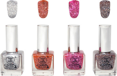 

Lips & Tips Premium Collection Nail polish - Combo set of 4 Exclusive Nail Enamels - Silver Star, Star Rust, Pink Sparkle, Starry Night ( Pack of 4 ) Multi(Pack of 4)