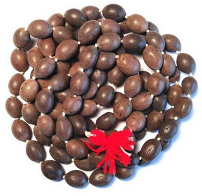 Shiv Shakti Lotus Seed Kamal Gatta Japa Mala 108+1 Rosary Beads Wood Chain