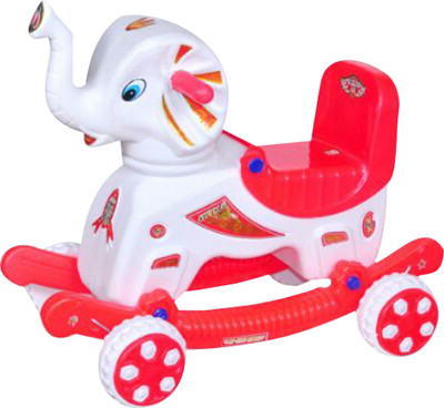 

Babyjoys Baby Elephant Rider white & Red(Multicolor)