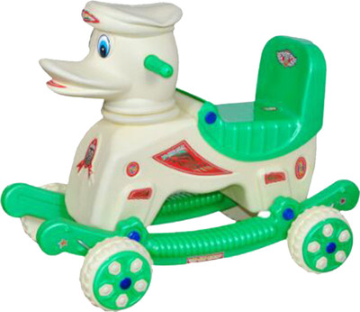

Babyjoys Musical baby Duck Master Rider Creem & Green(Cream)