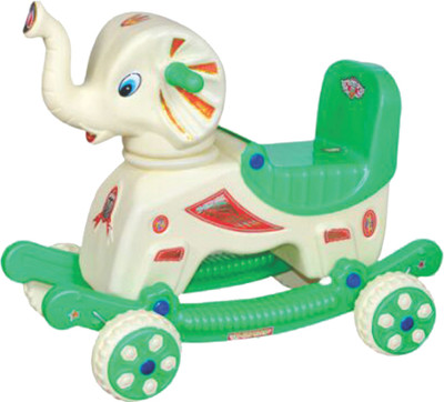 

Babyjoys Musical baby Elephant Rider Creem & Green (Appu Raja)(Cream)