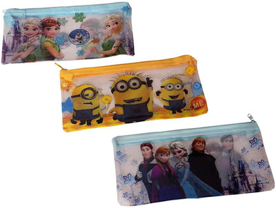 

The Viyu Box Pouches For Kids and return gifts kartoon Art Plastic Pencil Boxes(Set of 3, Multicolor)