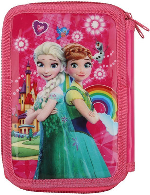 

Era Innovative Gifting pencil pouch Frozen Design Art Canvas Pencil Box(Set of 1, Pink)