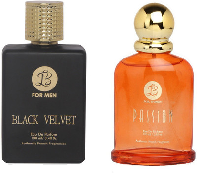 

Lyla Blanc Mens BLACK VELVET & Womens PASSION - (Set of 2 Perfume for Couple) (100ml each) Eau de Parfum - 100 ml(For Men & Women)