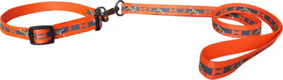 

Pet Needs Designer Nylon Leash and Adjustable Collar Set for Puppy- for Tracking, Patrolling, Walking, and Training -Length- 46 inches, Width-0.6 inch 116 cm Dog & Cat Strap Leash(Orange)