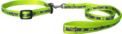 

Pet Needs Designer Nylon Leash and Adjustable Collar Set for Puppy- for Tracking, Patrolling, Walking, and Training -Length- 46 inches, Width-0.6 inch 116 cm Dog & Cat Strap Leash(Green)