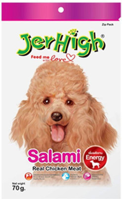 

JerHigh Salami Dog Treat, 70 g Chicken Dog Treat(70 g, Pack of 6)
