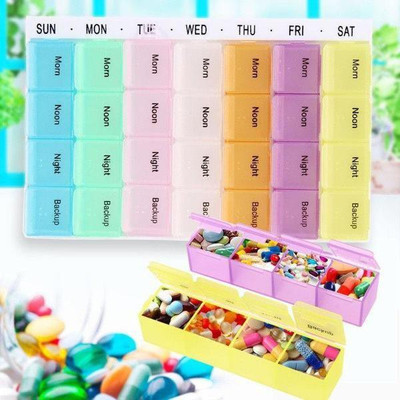 

Tuzech 7 days Medicine Box Pill Organiser Pill Box(Multicolor)