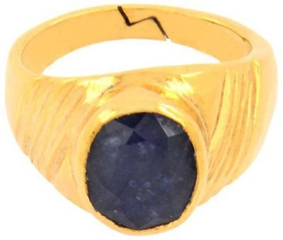 SMS Retail 7.25 Ratti Stone Sapphire Gold Plated Ring