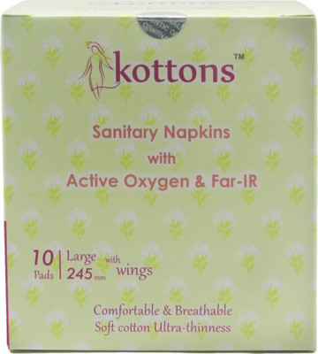 

kottons Sanitary Napkins With Active Oxygen & Far-IR Sanitary Pad(Pack of 10)