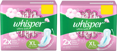 

Whisper Ultra Soft XL 50+50 Pad Sanitary Pad(Pack of 2)