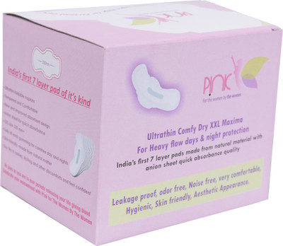 

PINK India's first 7 layer ultra-thin XXL Biodegradable Sanitary Pads - made from natural material with anion (Day&Night Protection) Sanitary Pad(Pack of 20)