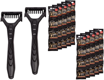 

Kai Kamisori Razor for Men (2 Razors and 40 Cartidges)(Pack of 2)