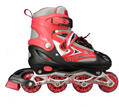 

Authfort Inline Skates Size Adjustable All Pure PU Wheels it has Aluminum-Alloy which is Strong with LED Flash Light on Wheels -Multicolor In-line Skates - Size 5-9 UK(Multicolor)