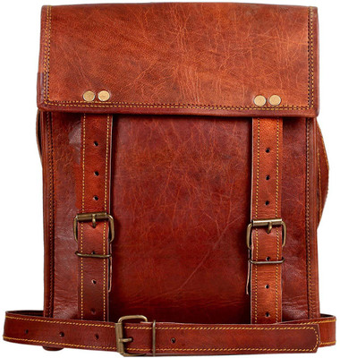 

dzcollections Men & Women Casual Brown Genuine Leather Sling Bag