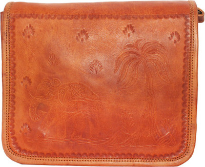 

The Rajasthali Girls Evening/Party, Sports Brown Genuine Leather Messenger Bag