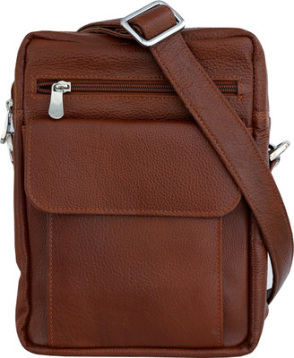 

G'leani Men & Women Casual, Evening/Party Tan Genuine Leather Sling Bag