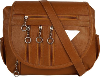 

SAHAL Girls Casual Brown PU Sling Bag