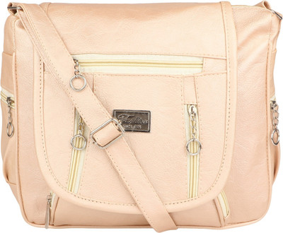 

SAHAL Girls Casual Beige PU Sling Bag