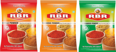

RBR Premium Spices-Chilli Powder(Mirchi), Turmeric Powder(Haldi), Coriander Powder(Dhaniya), 400g Each, (1200g)(3 x 400 g)
