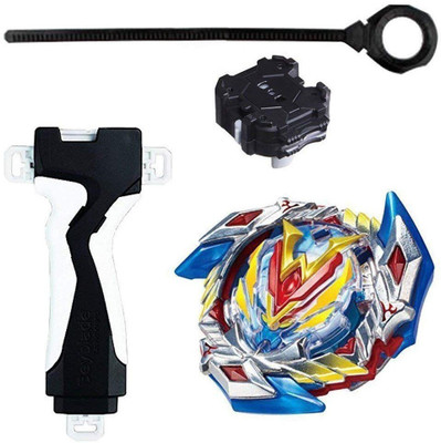 

PlastoPaid Bey Burst Gyro Battling Top B-104 Beyblade Burst Winning Valkyrie.12VI Starter Spinning Top with Launcher + Grip Set Top Battle Set Toys for Kids(Beyblade Burst B-40 Launcher Grip Black)(Blue)