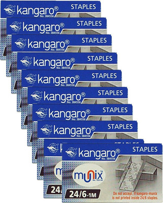 Kangaro Manual 24/6 Manual Staple Pins 24/6(Set of 10, Blue)