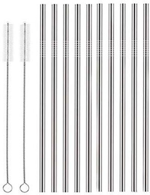 

Expresso Straight Drinking Straw(Silver, Pack of 12)