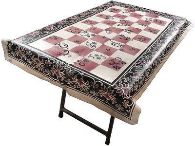 

Winner Floral 4 Seater Table Cover(Brown,White & Black, PVC)