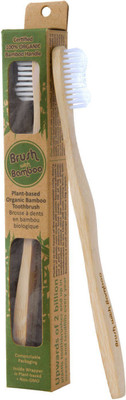 

BrushwithBamboo Plant-based bristles and 100% organic certified Bamboo handle - Adult Soft Toothbrush