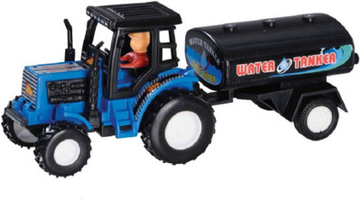 

Kaizen Pull Back Tractor With Tanker| Miniature Scaled Models | Blue(Blue)