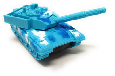 Akrobo Friction Toy with Light & Music Bullet Train for 2 Year 3 Year Kids Battle Tank(Blue)