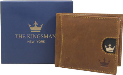 

THE KINGSMAN NEWYORK Men Brown Genuine Leather Wallet(10 Card Slots)