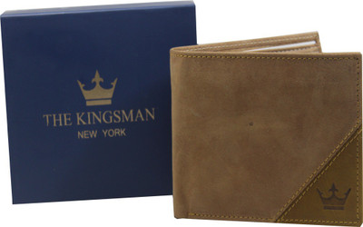 

THE KINGSMAN NEWYORK Men Tan Genuine Leather Wallet(10 Card Slots)