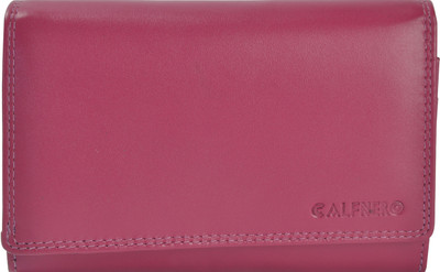 

Calfnero Women Pink Genuine Leather Wallet(10 Card Slots)