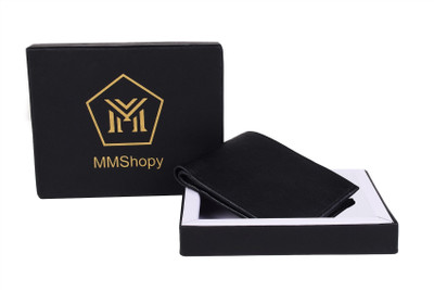 

MMSHOPY Boys Black Genuine Leather Wallet(3 Card Slots)
