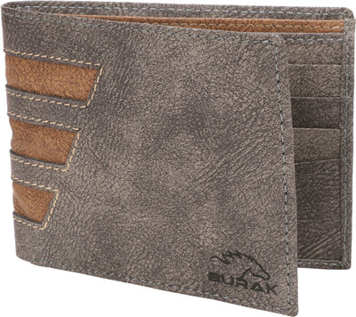 

BURAK Men Brown Artificial Leather Wallet(6 Card Slots), Grey