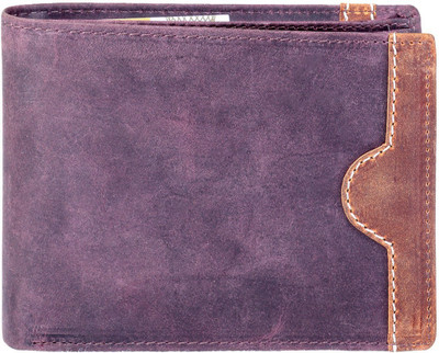 

aacraft Men Casual Purple Genuine Leather Wallet(6 Card Slots), Light bordo