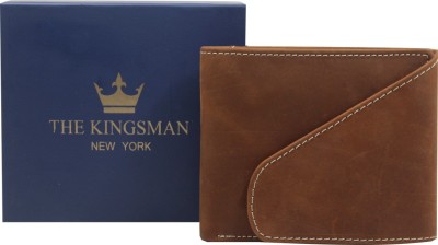 

THE KINGSMAN NEWYORK Men Brown Genuine Leather Wallet(10 Card Slots)