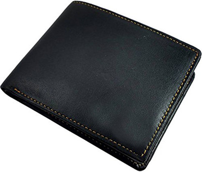 

URBAN TEE Men Black Genuine Leather Wallet(3 Card Slots)
