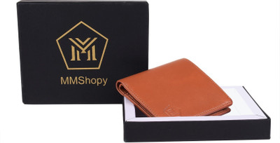 

MMSHOPY Men Brown Genuine Leather Wallet(5 Card Slots), Tan