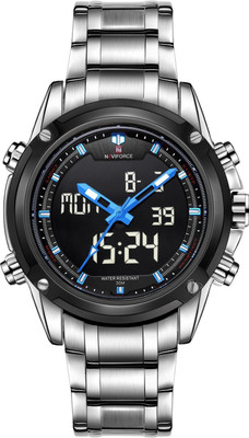 

Naviforce Shadow Screen Silver Chain Blue Highlight Analog & Digital (NF9050_S/B/BE) Watch - For Men