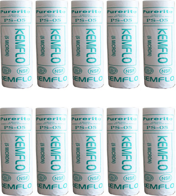 

Kemflo Spun Candle 10" 5 Micron Pre-Filter For RO/UV Pack Of 10 Solid Filter Cartridge(5, Pack of 10)